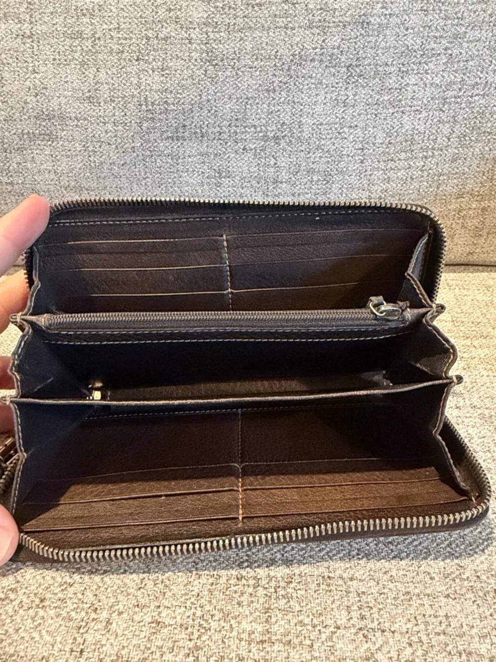 GUCCI Bamboo Tassel Ssima GG Logo Leather Zip Around Long Wallet - Picture 8 of 14